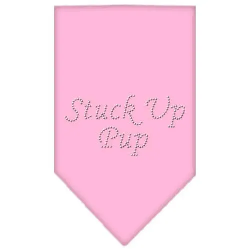 Stuck Up Pup Rhinestone Bandana Light Pink Large