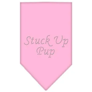 Stuck Up Pup Rhinestone Bandana Light Pink Large