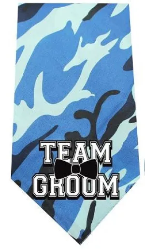 Team Groom Screen Print Bandana Blue Camo