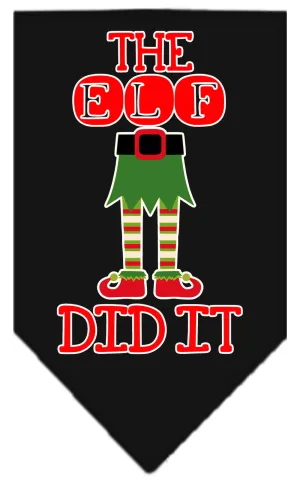 The Elf Did It Screen Print Bandana Black Small