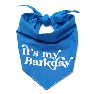 The Paws It's My BarkDay Dog Bandana Blue