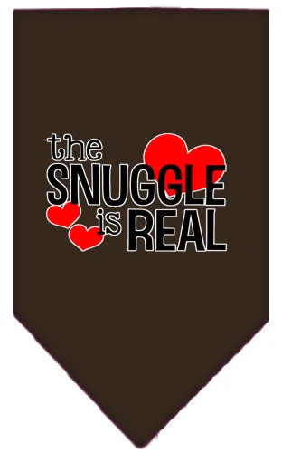 The Snuggle Is Real Screen Print Bandana Cocoa Large