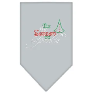 Tis The Season To Sparkle Rhinestone Bandana Grey Small