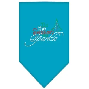 Tis The Season To Sparkle Rhinestone Bandana Turquoise Small