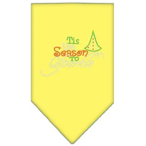 Tis The Season To Sparkle Rhinestone Bandana Yellow Large