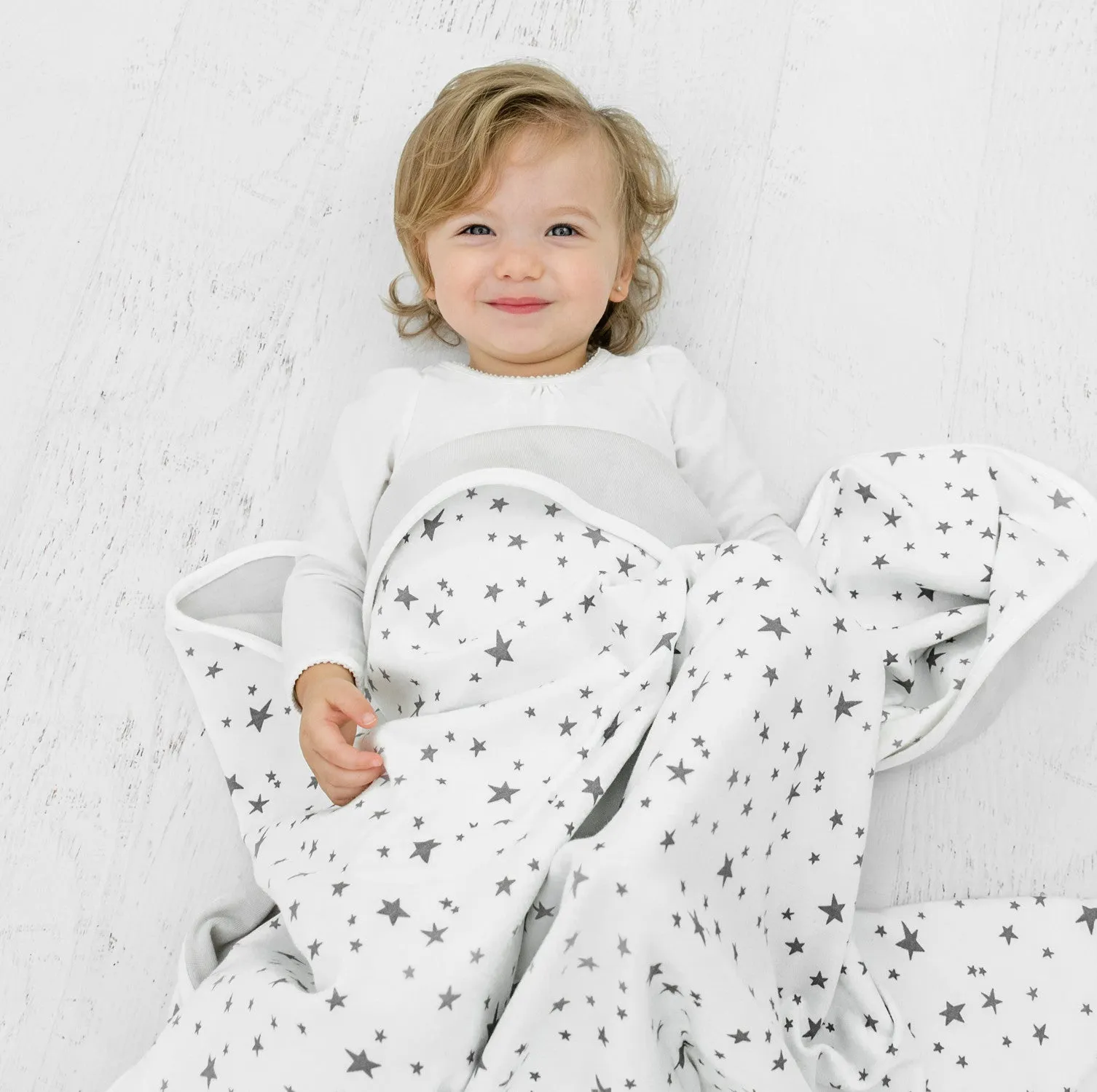 Toddler Blanket, 4 Season® Merino Wool & Organic Cotton, 52.5" x 40", Star White