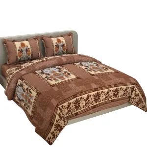 Visnik Box Print Woollen Quilt(Razai)/Blanket Cover Single (Gam S Brown)