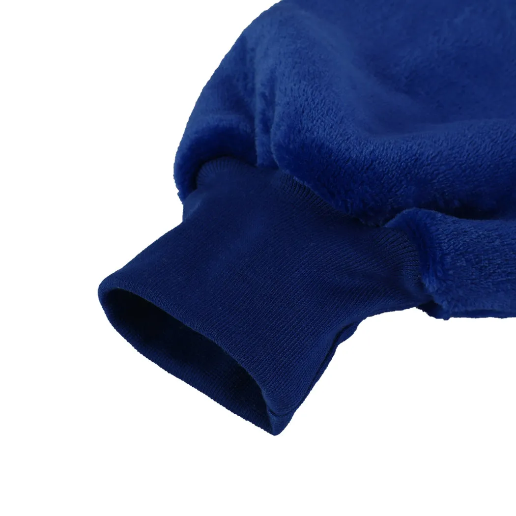 Winona Soft Blanket Plush Warm Fleece Sherpa Hoodie Sweatshirt Huggle Pajamas - Navy