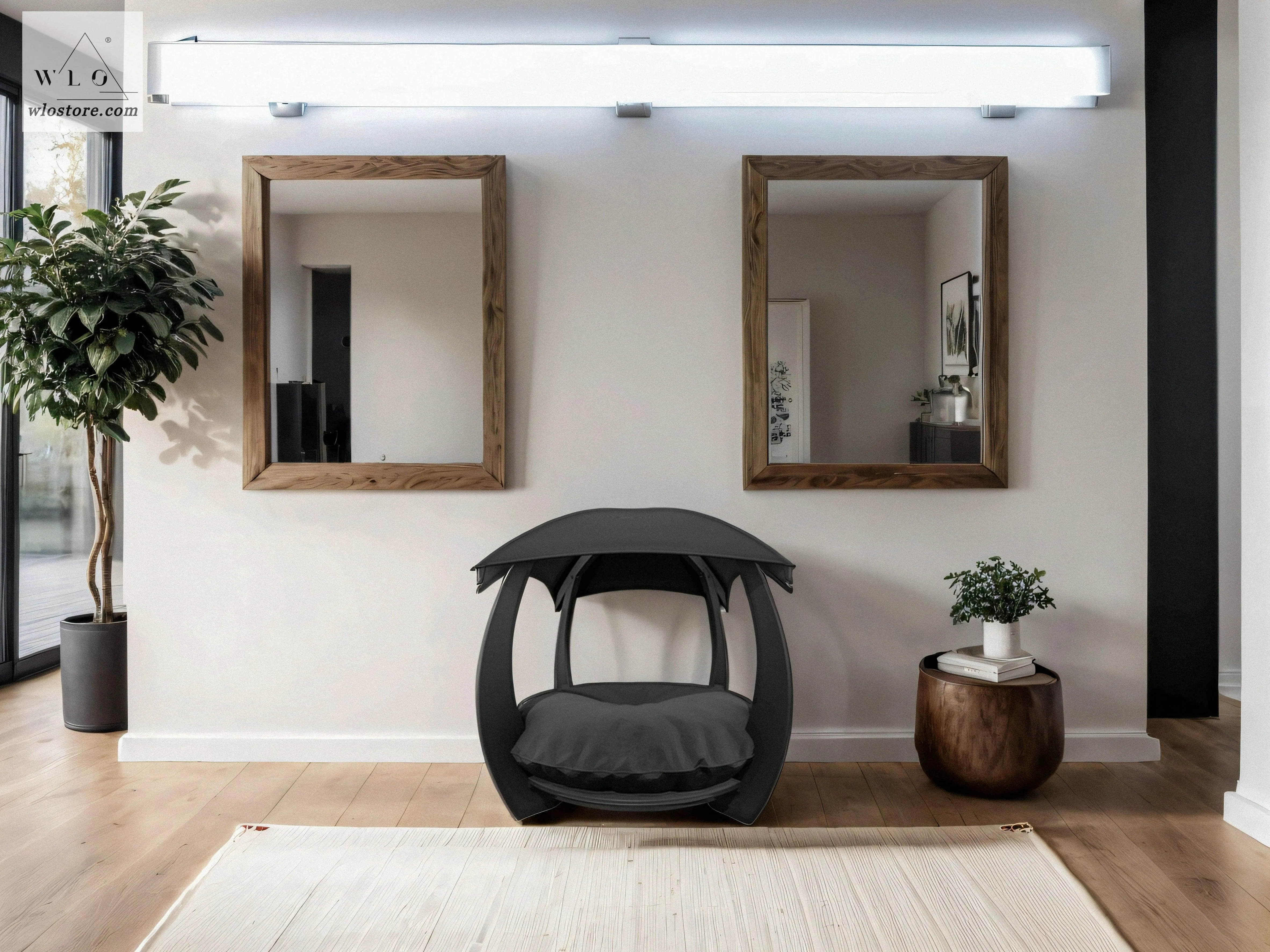 WLO® Black Circular Modern Dog House