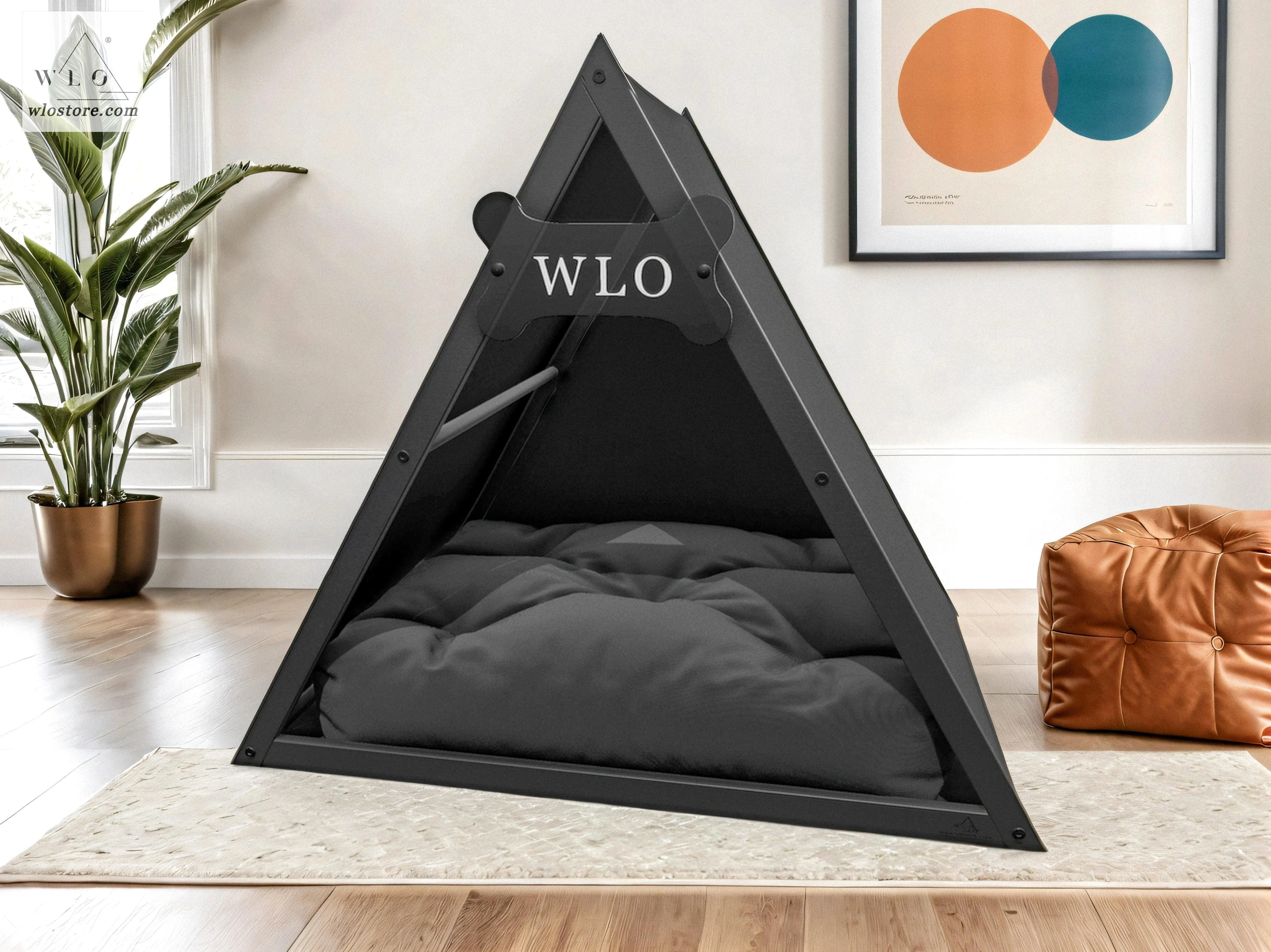 WLO® Black Lakota Modern Dog House