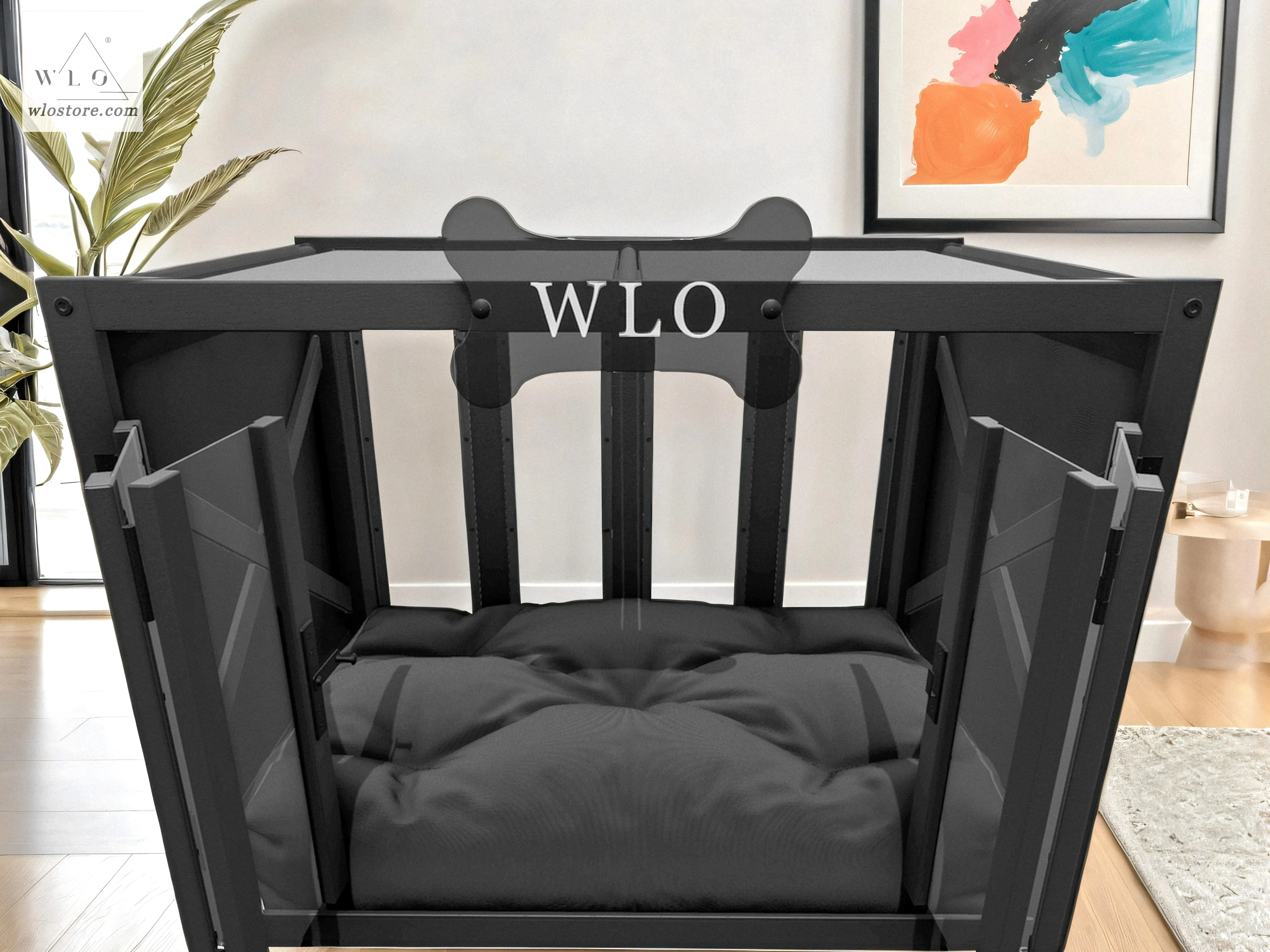 WLO® Black Pueblo Modern Dog House