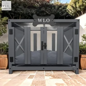 WLO® Gray Pueblo Elevated Modern Dog House