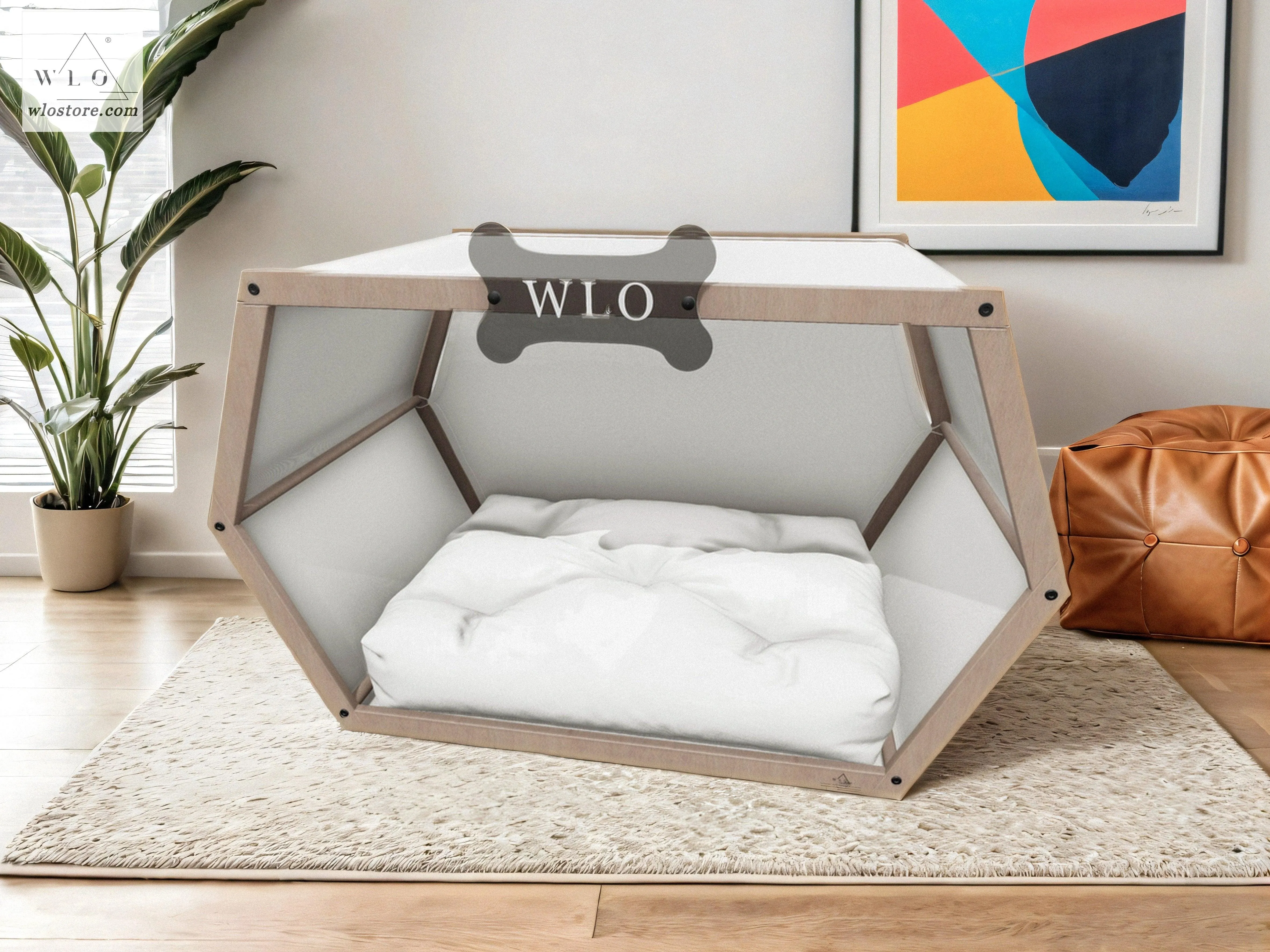 WLO® Natural Hexxon Modern Dog House