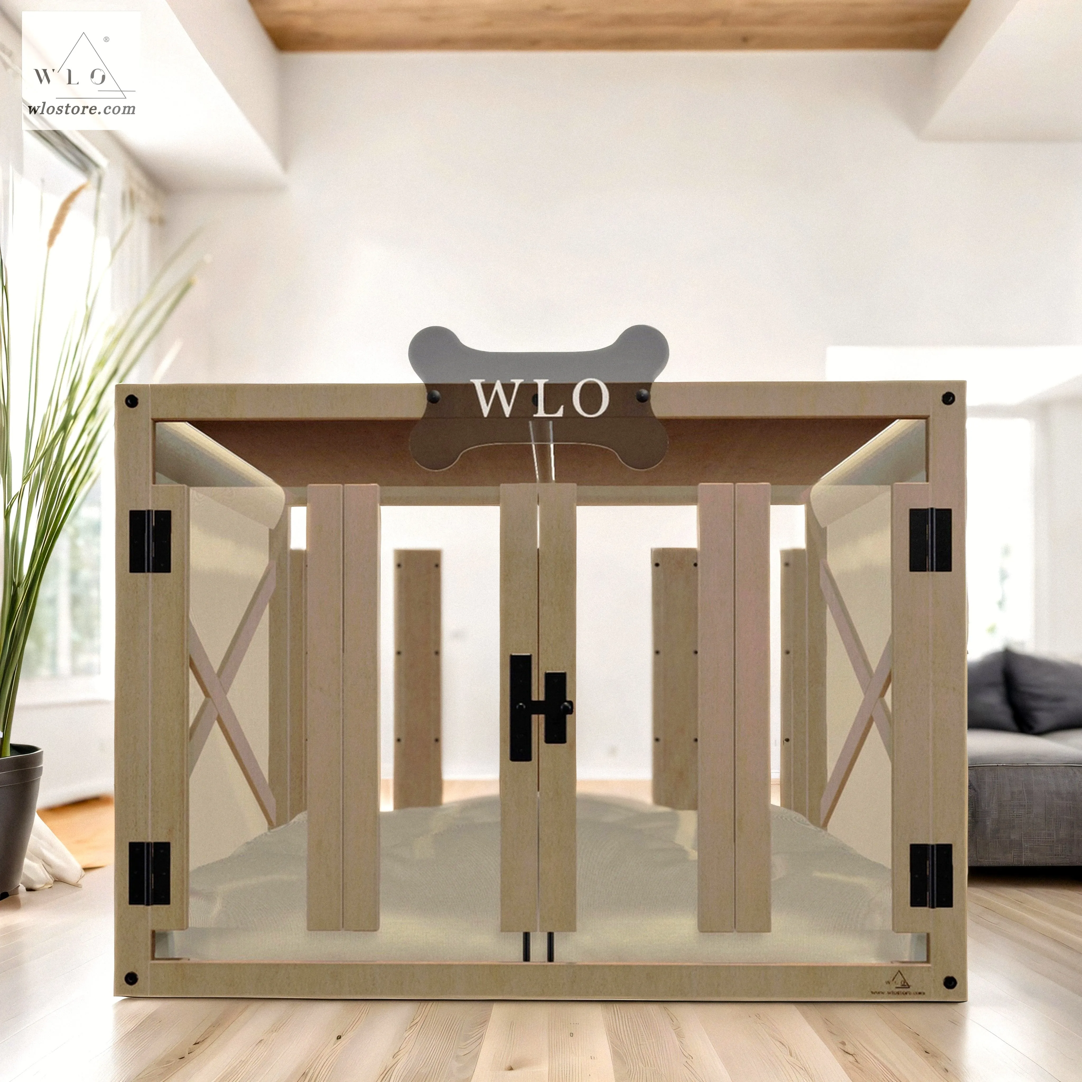 WLO® Natural Pueblo Modern Dog House