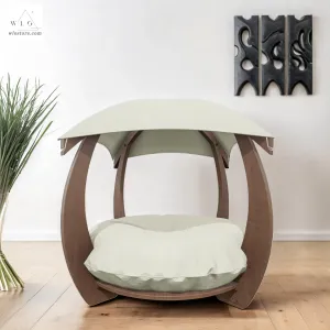 WLO® Walnut Circular Modern Dog House