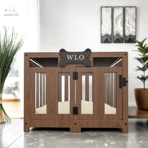 WLO® Walnut Pueblo Modern Dog Crate