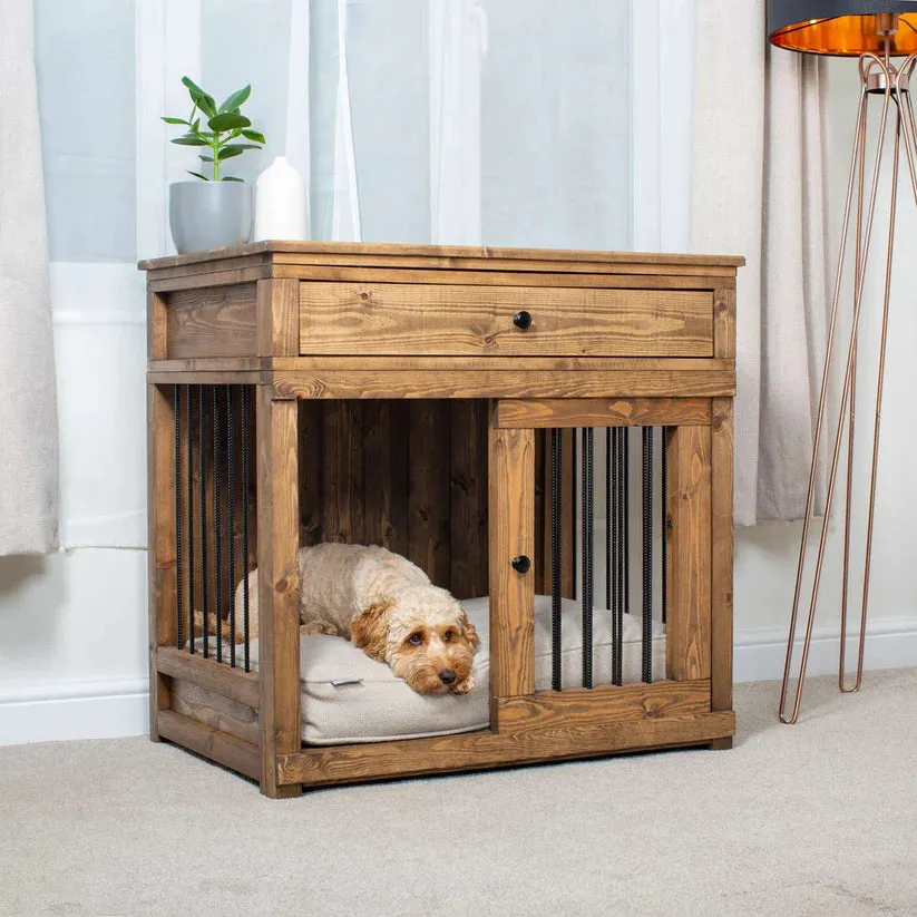 Wooden Sliding Door Broadsand Dog Crate with Drawer