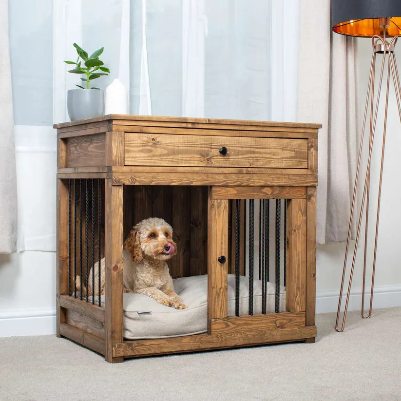 Wooden Sliding Door Broadsand Dog Crate with Drawer