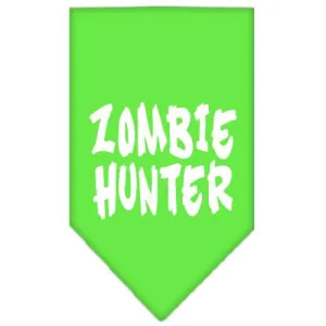 Zombie Hunter Screen Print Bandana Lime Green Small